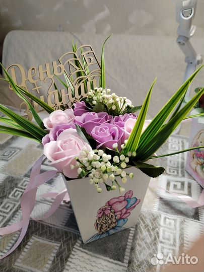 Букет из мыльных роз