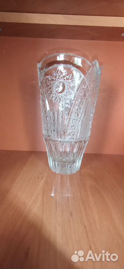 Хрустальный салатник-ваза и ваза