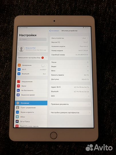 iPad mini 3 64gb wi fi