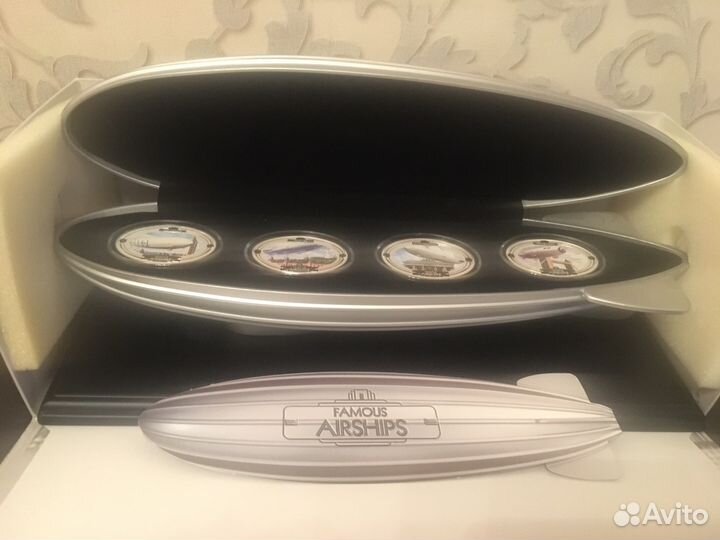 Набор серебряных монет Дирижабли «famous airships»