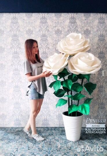 Ростовые, большие цветы ручной работы