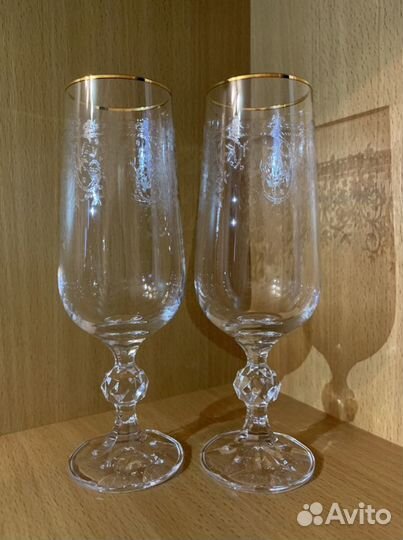 Бокалы для шампанского Bohemia, 6 шт, новые