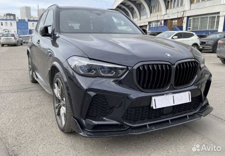 Сплиттер BMW F95 черный глянец