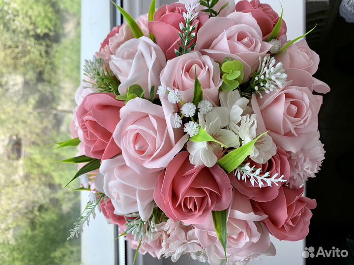 Букет из мыльных роз