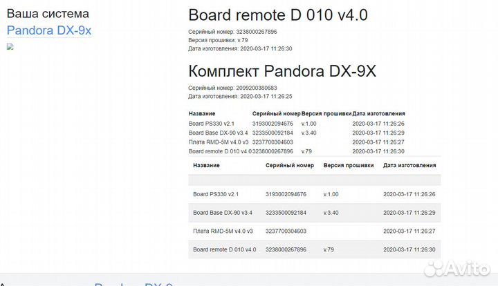 Брелок сигнализации Pandora