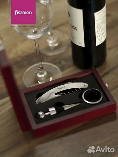 Набор сомелье для вина подарочный, 3 пр