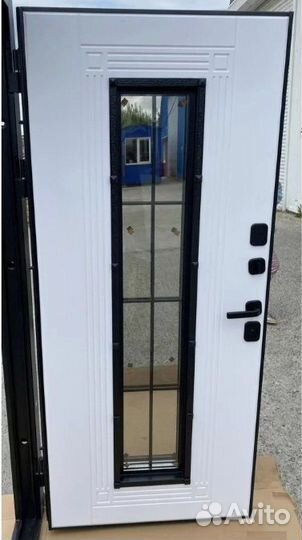 Дверь вхoдная «Английская решётка» Чёрная шагрень