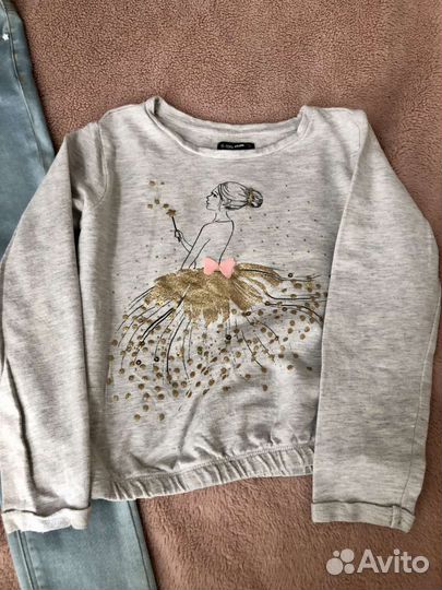 Джинсы и толстовка для девочки 134