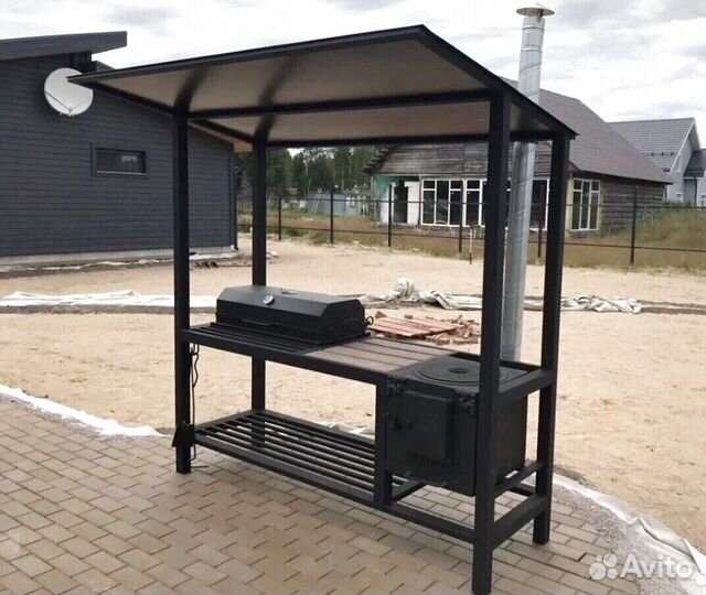 Мангал с печкой под казан