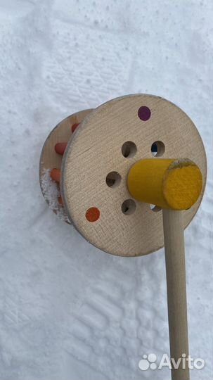 Каталка деревянная монтессори подарок развивающая