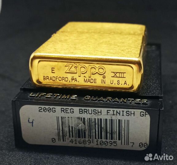 Zippo 200 Brush Gold Plated 1997 г.в