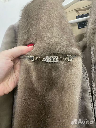 Шуба мутон +норка