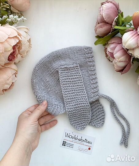 Чепчик зайка в наличии детская шапочка