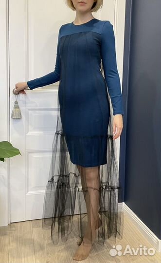 Платье с сеткой в пол