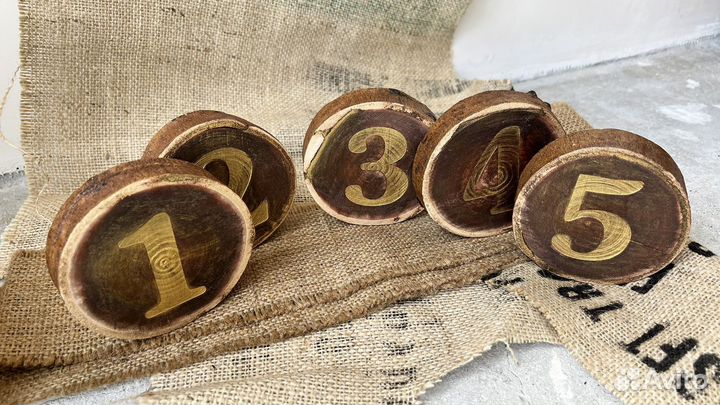 Номерки на столы 5 шт