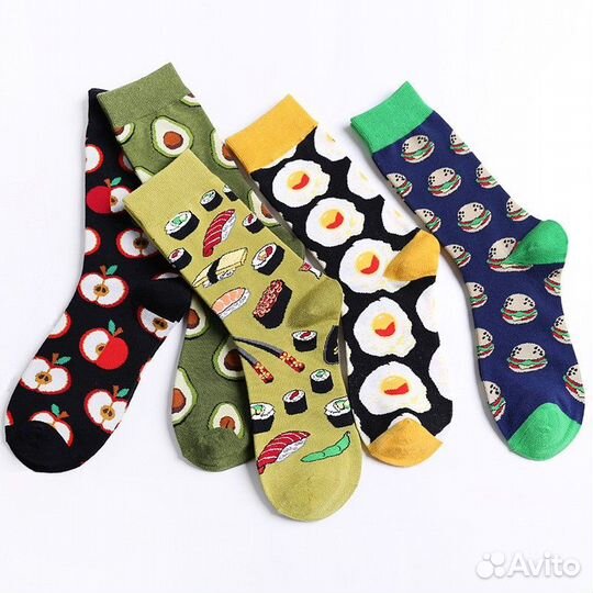 Носки с принтом японская еда, 5 пар, нж04