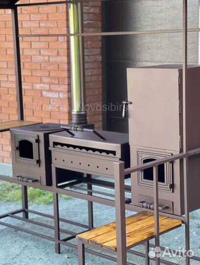 Мангал с крышей печь под казан коптильня