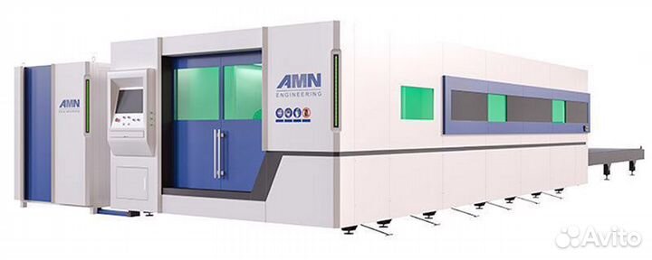 Оборудование лазерной резки металла с чпу AMN/2060 со сменным столом и защитной кабиной