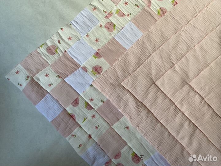 Лоскутный плед одеяло муслиновое