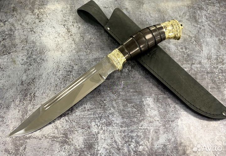 Нож Пластунский, сталь 95Х18, черный граб, Медтех