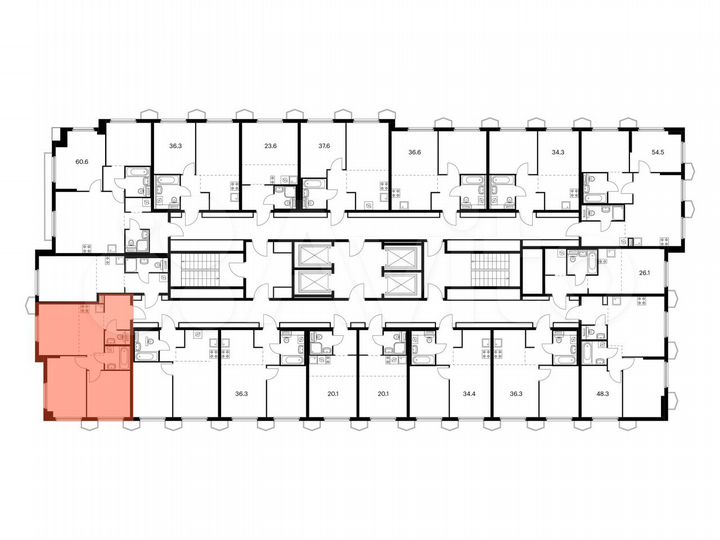 2-к. квартира, 48,7 м², 8/24 эт.