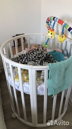 Детская кроватка трансформер круглая