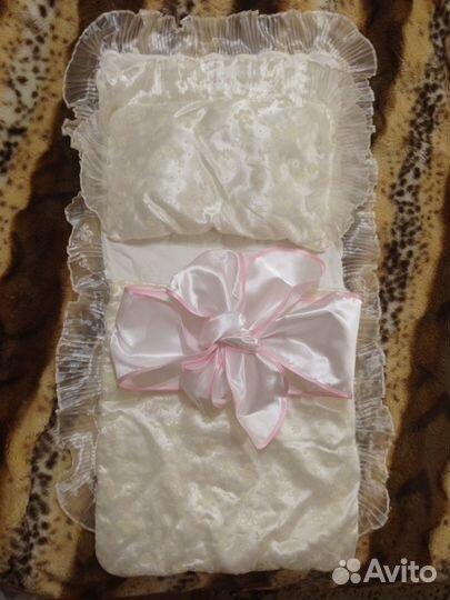 Конверт + пелёнка+ подушка + 2 ленты