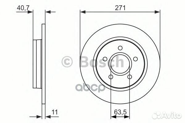Диск тормозной 0986479763 Bosch