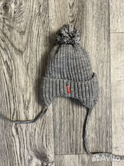 Шапка зимняя на завязках серая Oldos