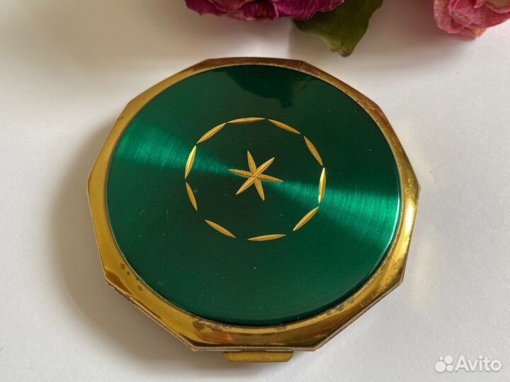 Латунная Пудреница С Зеркалом Ленэмальер СССР