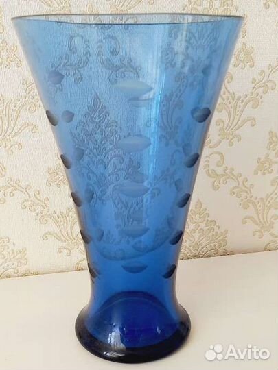 Ваза для цветов цветное стекло СССР