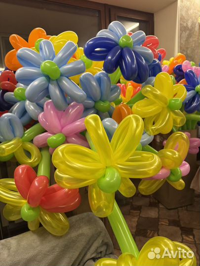 Цветы-шары ручной работы