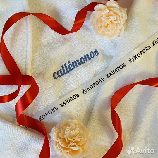 Мужской махровый халат с вышивкой на заказ