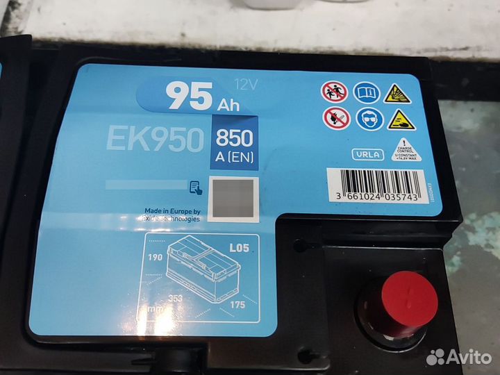 Аккумулятор Exide AGM 95ah 850a