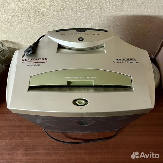 Шредер для бумаги, дисков и кредиток Gladwork