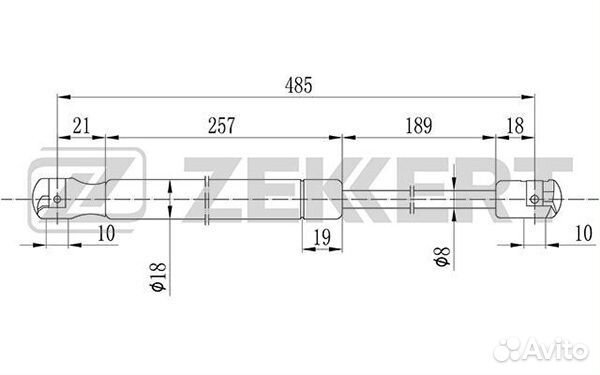 Zekkert GF-1467 Амортизатор багажника MB C-Class S