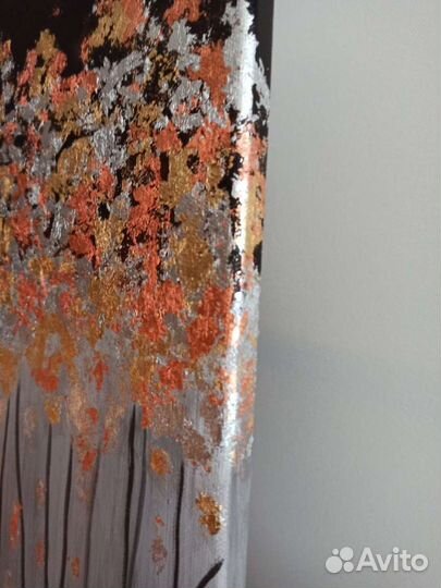 Картина интерьерная с золотом