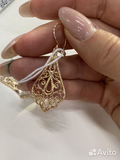 Золотые серьги 583 проба СССР