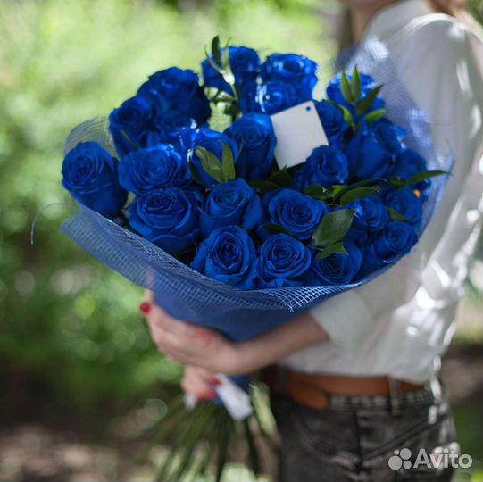 Синие розы 21 роза