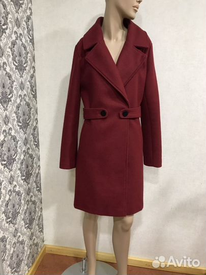 Пальто новое весеннее 46-48 бордовое