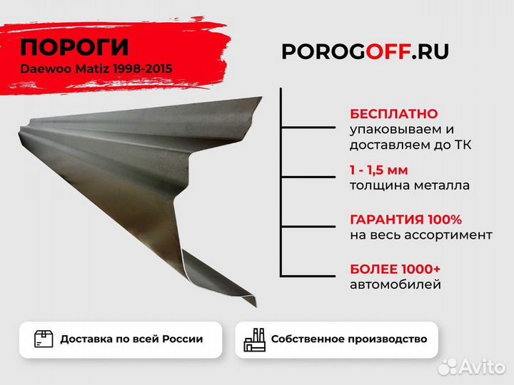 Ремонтные пороги Daewoo Matiz