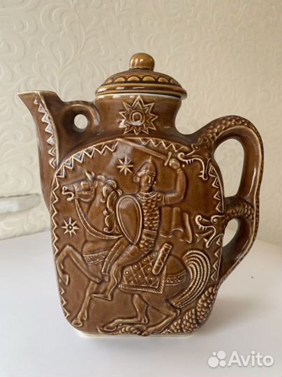 Керамический винтажный кувшин СССР с крышкой