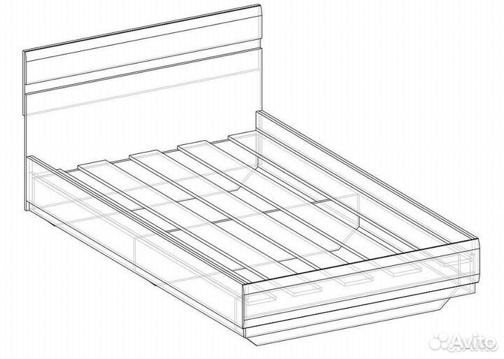 Кровать Белая 1400 с настилом под матрац Ультра