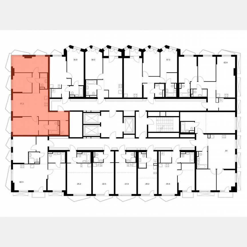 3-к. квартира, 77,2 м², 4/24 эт.