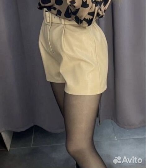 Шорты женские кожаные