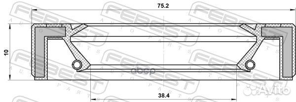 Сальник привода 38.4X75.2X10X14 95GAY40751014C