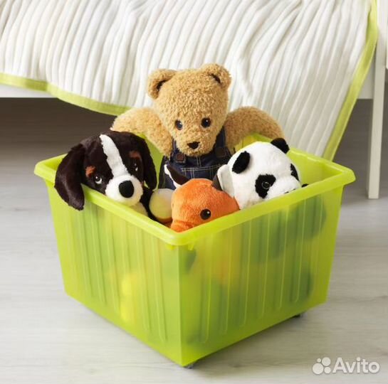 Вессла Ящик на колесах, светло-зеленый39x39 Икея