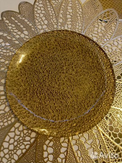 Блюдо для десертов (стекло), цвет золота