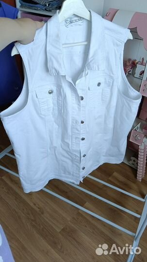 Джинсовая жилетка большой размер