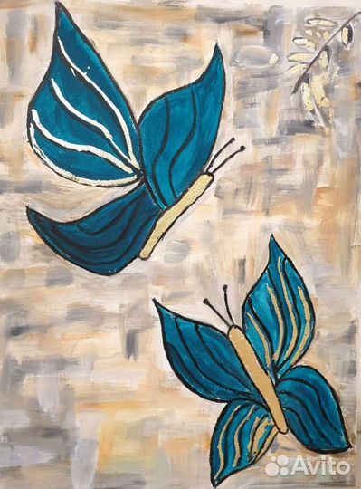 Роспись акрилом с золотой поталью